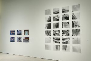 <p>right:</p>rn<p>Bill Vazan (Canadian, b. 1933) <br />Motor Cities' Rocket (Windsor and Detroit) 1980-81<br />silver gelatin prints<br />Purchased with funds contributed by the Art Gallery of Windsor Volunteer Committee with the assistance of the artist and Canada Council</p>rn<p>left: </p>rn<p>ThinkArchitecture (Peter Mörtenböck and <br />Helge Mooshammer)<br />from the series Operation Desert Windsor Ontario 2007<br />digital colour photographs mounted on foamboard<br />Gift of the artists, 2007</p>
