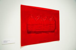 <p>Iain Baxter& (Canadian, b. 1936)<br />Red Still Life, 1965<br />vacuum formed plastic <br />Gift of the artist, 2001</p>